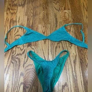 Triangl Swimwear Sparkly Green Bikini